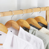 Drying Racks & Hangers: Portable Rolling Bamboo Clothes Rack for Kids with Hanging Rail