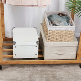 Drying Racks & Hangers: Portable Rolling Bamboo Clothes Rack for Kids with Hanging Rail