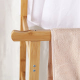 Drying Racks & Hangers: Portable Rolling Bamboo Clothes Rack for Kids with Hanging Rail