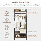 Coat Racks: Rustic Wooden Clothes Garment Rail Open Hanging Display Shelf Shoe Rack Entryway