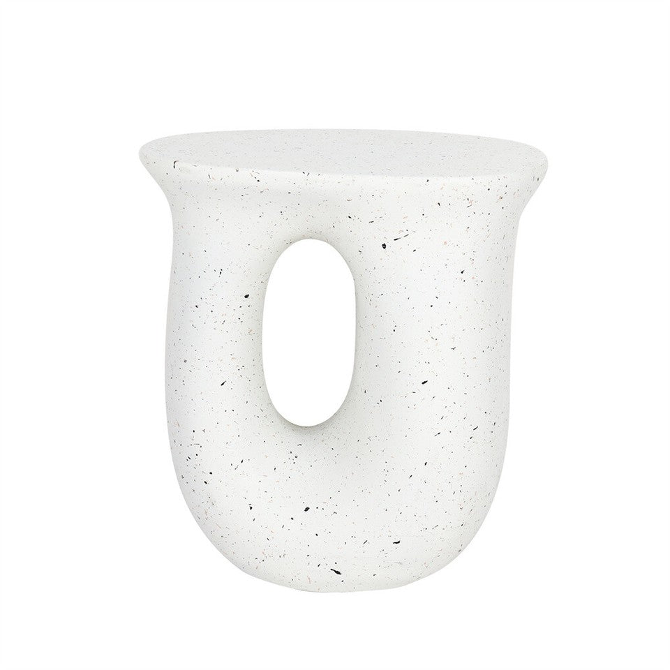 Table & Bar Stools: U-Shaped Terrazzo Concrete Outdoor Stool