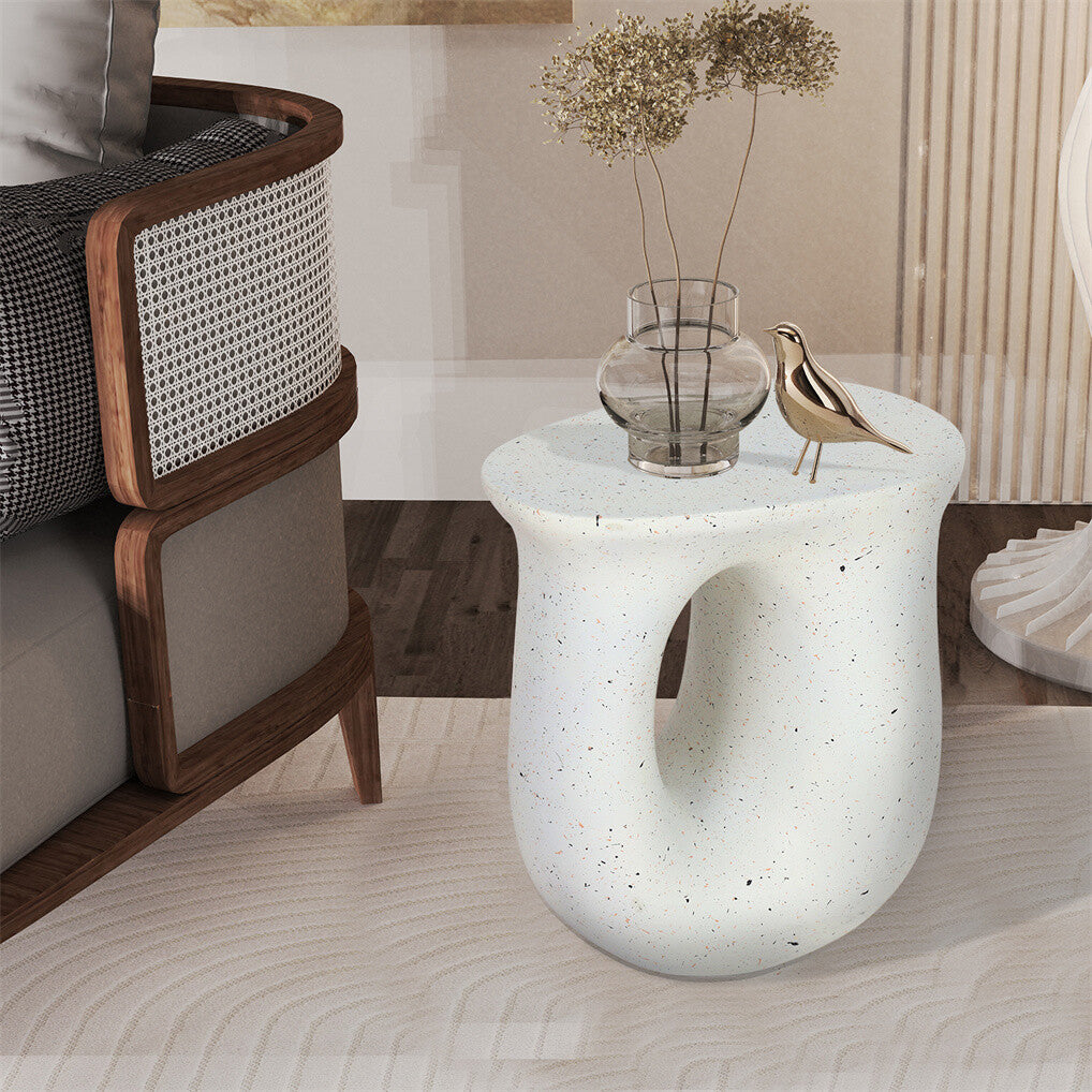 Table & Bar Stools: U-Shaped Terrazzo Concrete Outdoor Stool