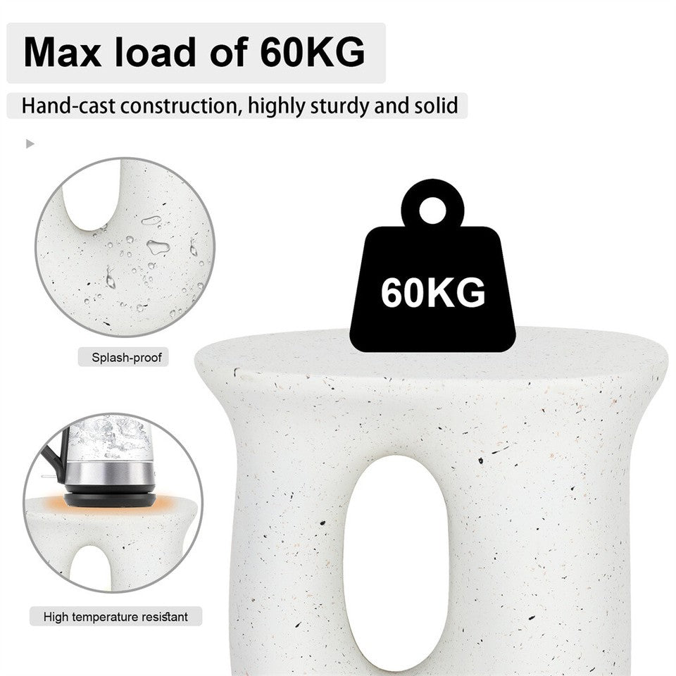 Table & Bar Stools: U-Shaped Terrazzo Concrete Outdoor Stool