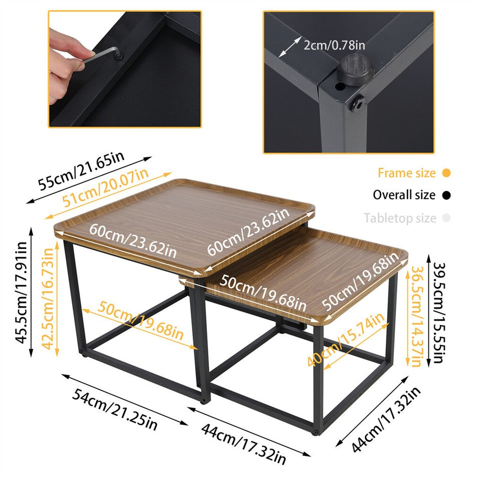 Coat Racks: 2X Industrial Vintage Stacking Coffee Tables