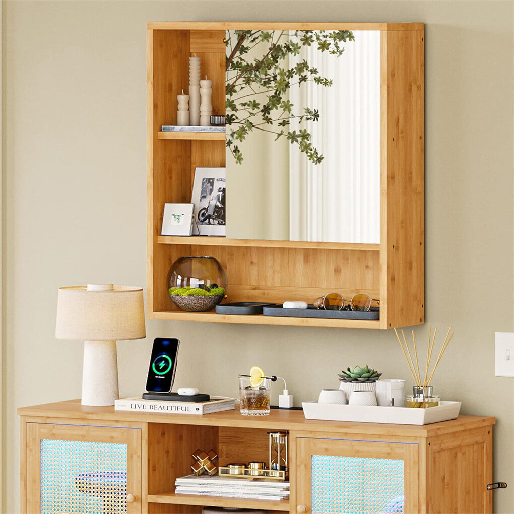 Bathroom Cabinets, Cupboards & Storage: Xl Bathroom Wall Mirror Medicine Cabinet With Single Door And Adjustable Shelves
