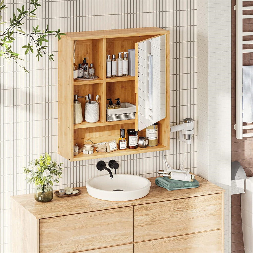 Bathroom Cabinets, Cupboards & Storage: Xl Bathroom Wall Mirror Medicine Cabinet With Single Door And Adjustable Shelves