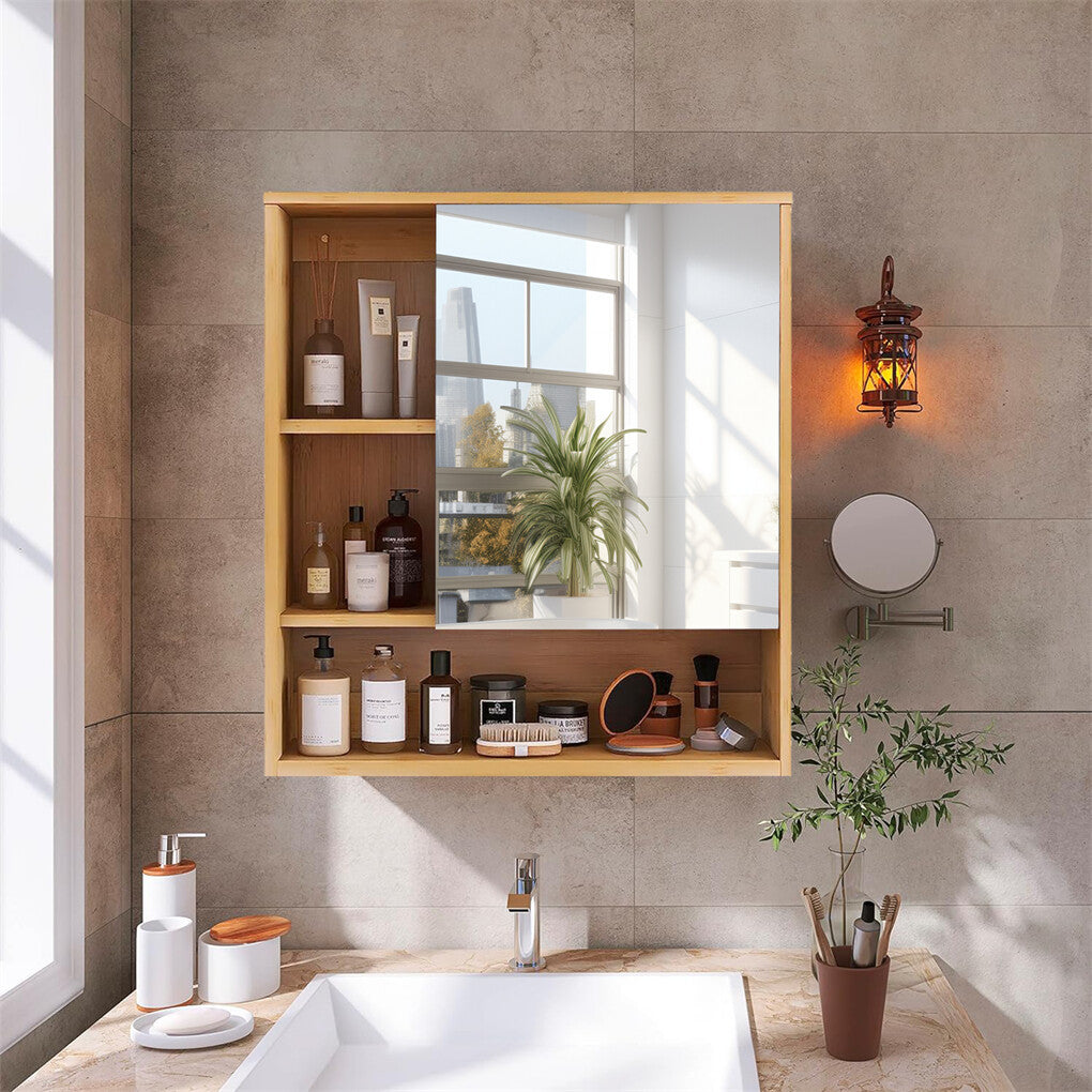 Bathroom Cabinets, Cupboards & Storage: Xl Bathroom Wall Mirror Medicine Cabinet With Single Door And Adjustable Shelves