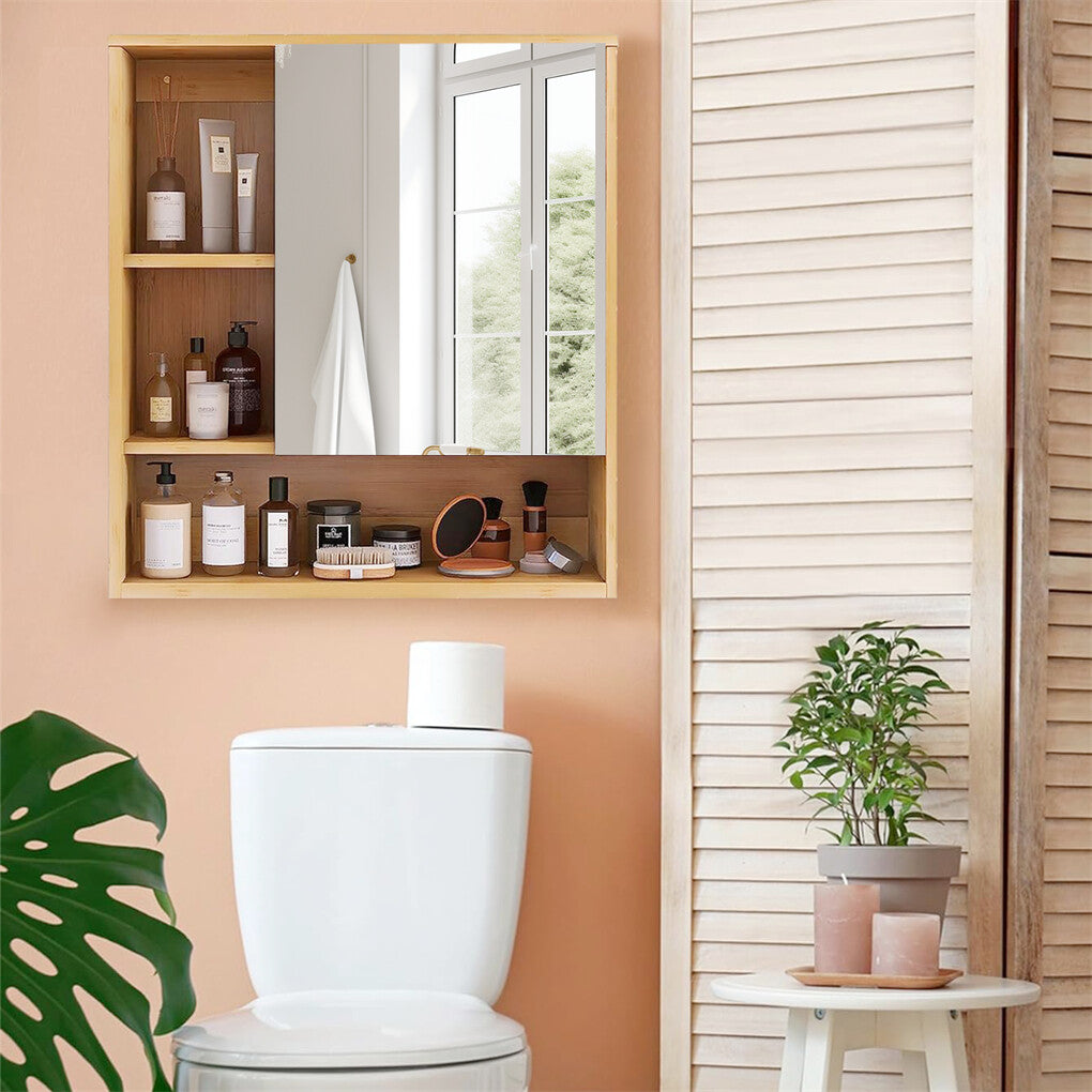 Bathroom Cabinets, Cupboards & Storage: Xl Bathroom Wall Mirror Medicine Cabinet With Single Door And Adjustable Shelves