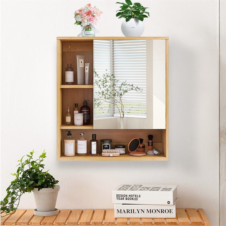 Bathroom Cabinets, Cupboards & Storage: Xl Bathroom Wall Mirror Medicine Cabinet With Single Door And Adjustable Shelves