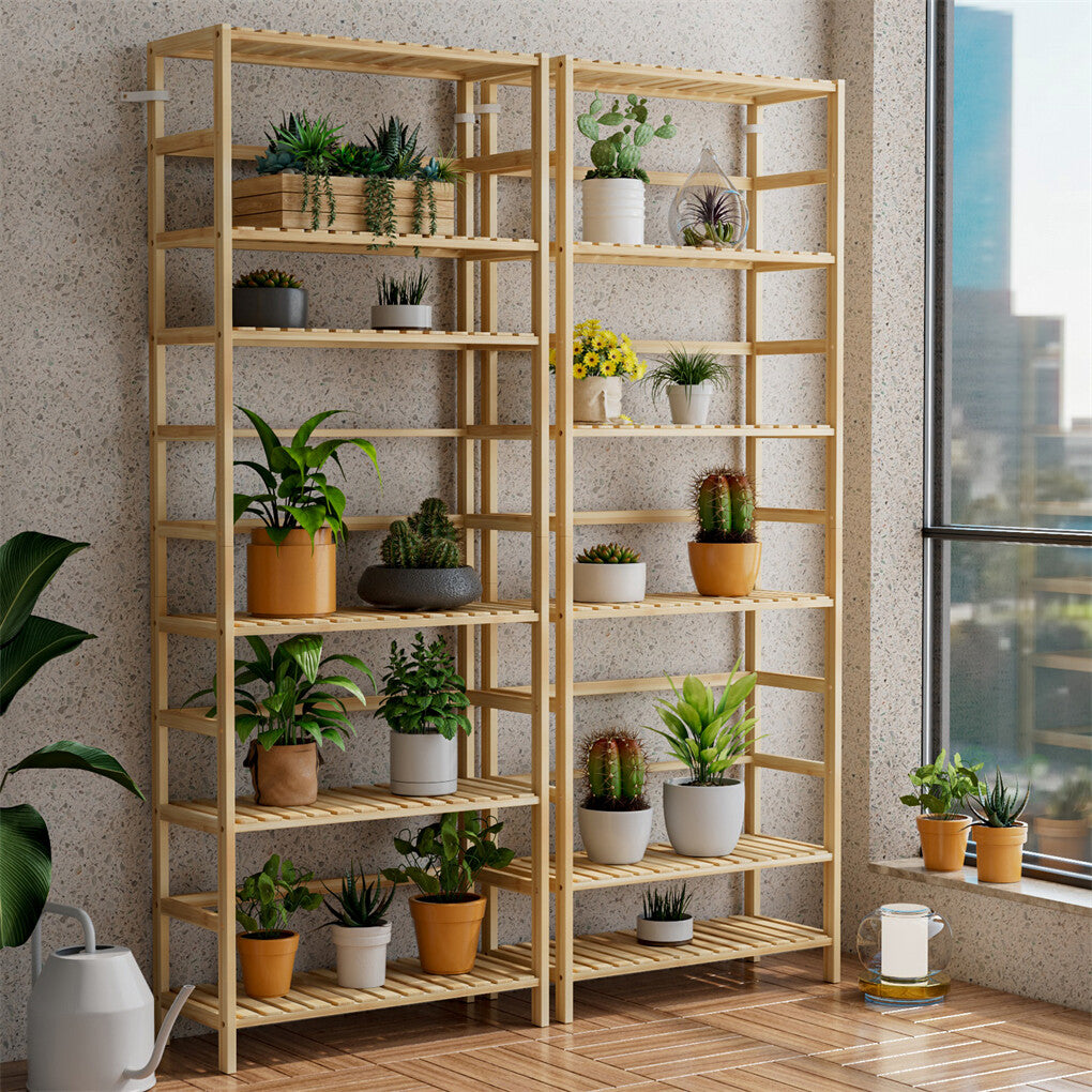 Storage Cabinets & Lockers: Fin Super Large Wooden Storage Unit 6 Adjustable Shelves Home Kitchen Organization