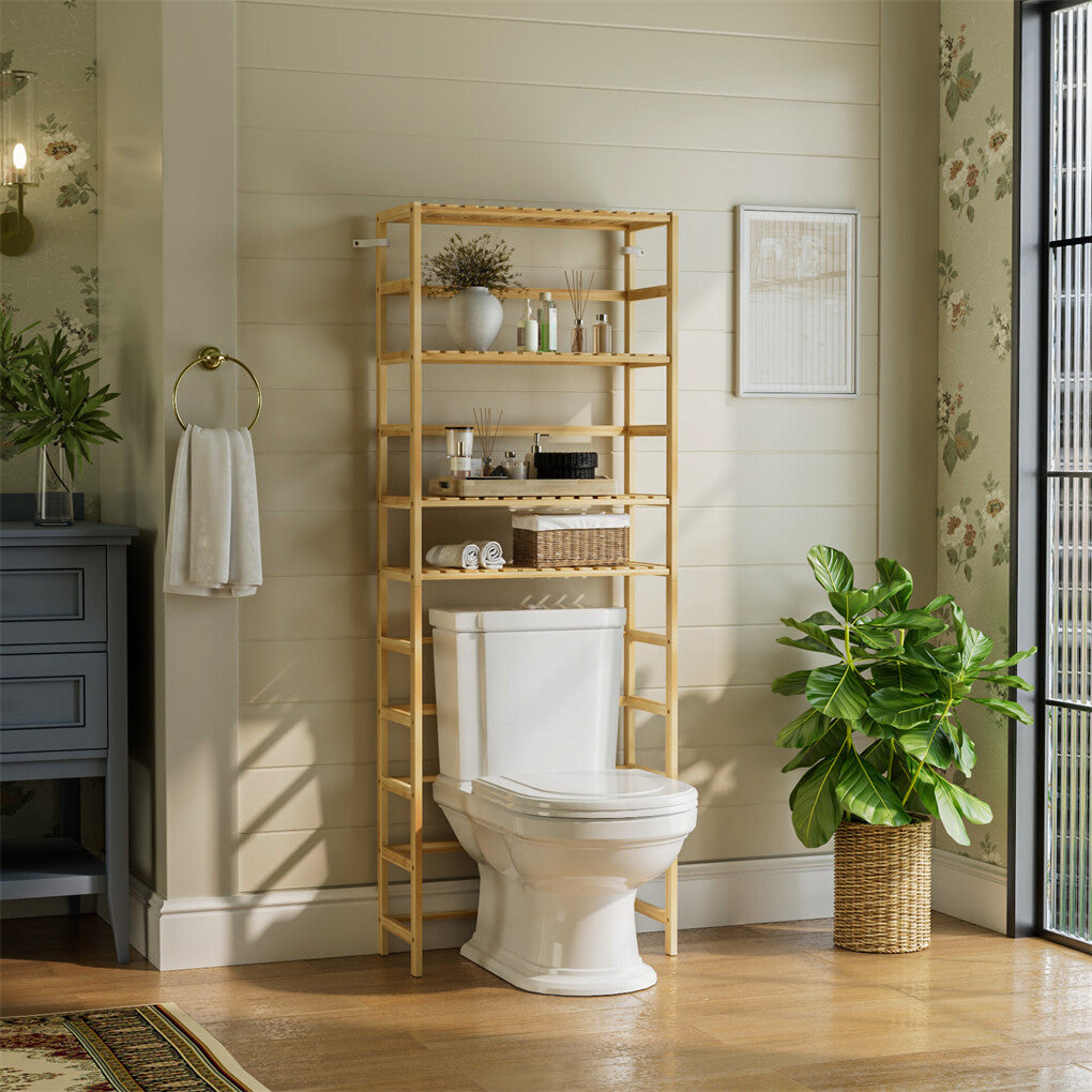 Storage Cabinets & Lockers: Fin Super Large Wooden Storage Unit 6 Adjustable Shelves Home Kitchen Organization