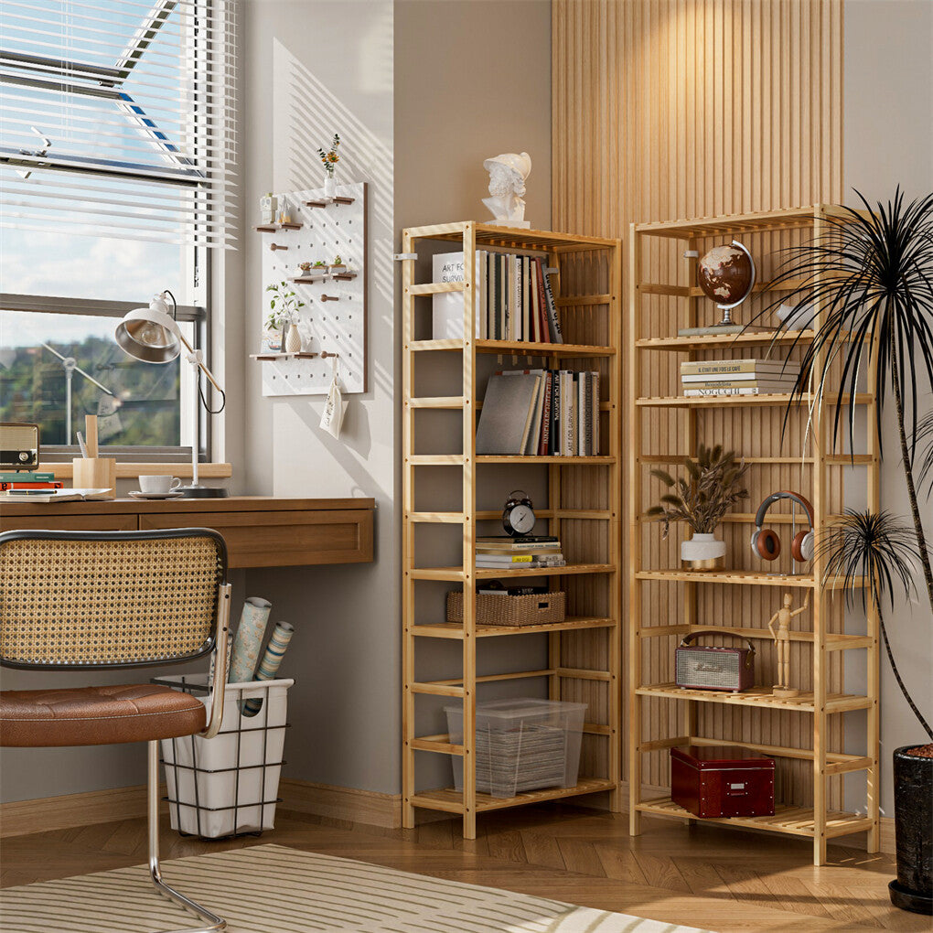 Storage Cabinets & Lockers: Fin Super Large Wooden Storage Unit 6 Adjustable Shelves Home Kitchen Organization