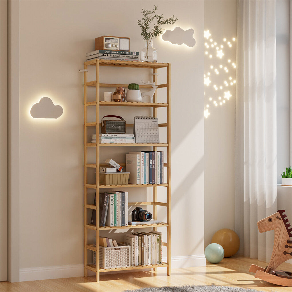 Storage Cabinets & Lockers: Fin Super Large Wooden Storage Unit 6 Adjustable Shelves Home Kitchen Organization