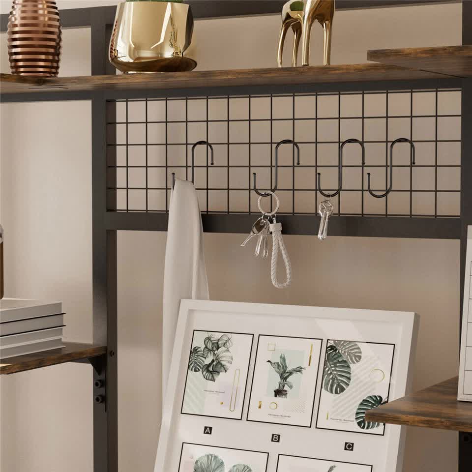 Bookcases & Shelves: XXL Large Kitchen Bakers Rack Freestanding Microwave Stand Kitchen Storage Shelf