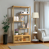 Bookcases & Shelves: 6 Tiers Freestanding Bamboo Storage Shelf High & Low Shelf Bookshelf Plant Stand