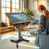 Jigsaw Puzzles & Accessories: 1500-Piece Jigsaw Puzzle Table with Storage Drawers, Adjustable Tilt and 360° Rotation