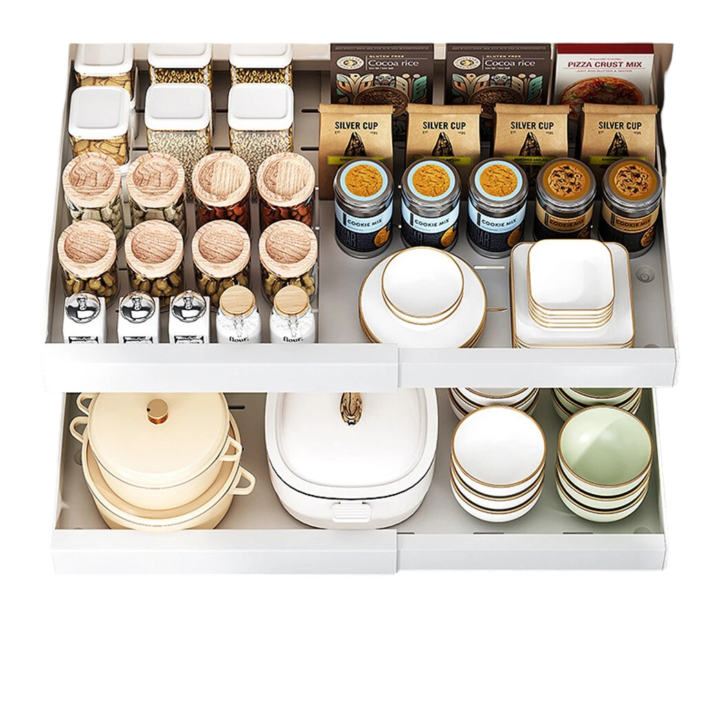 P&P Pull-Out Kitchen Cabinet Organizer With Extendable Storage