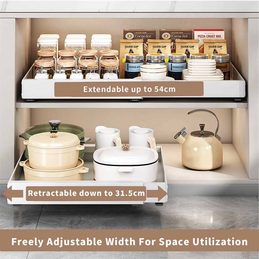 P&P Pull-Out Kitchen Cabinet Organizer With Extendable Storage