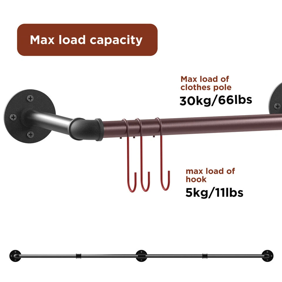 Drying Racks & Hangers: Adjustable Wall-Mounted Clothes Rack (90180 cm)