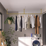 Drying Racks & Hangers: Vintage Gold Wall-Mounted Clothes Rack  Strong Metal Garment Hanging Rail