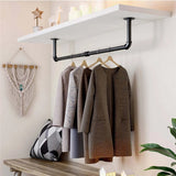 Drying Racks & Hangers: 2-Pack Heavy Metal Pipe Clothes Rack Rails for Closet Hanging Storage