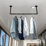 Drying Racks & Hangers: 2-Pack Heavy Metal Pipe Clothes Rack Rails for Closet Hanging Storage