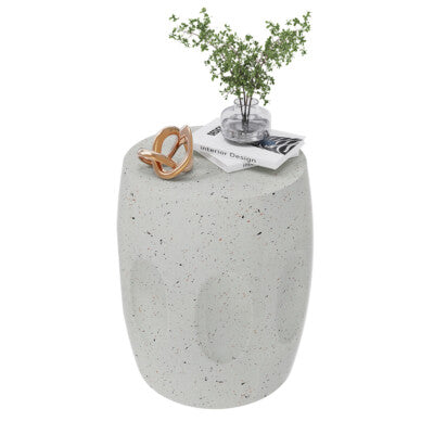 Dining Tables: Heavy Duty Concrete Side Table Modern Decorative Garden Stool Patio End Table