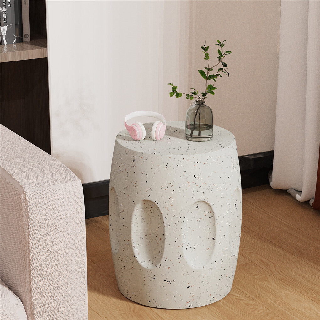 Dining Tables: Heavy Duty Concrete Side Table Modern Decorative Garden Stool Patio End Table