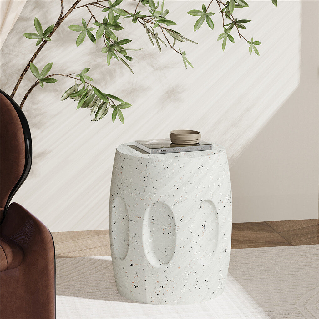 Dining Tables: Heavy Duty Concrete Side Table Modern Decorative Garden Stool Patio End Table