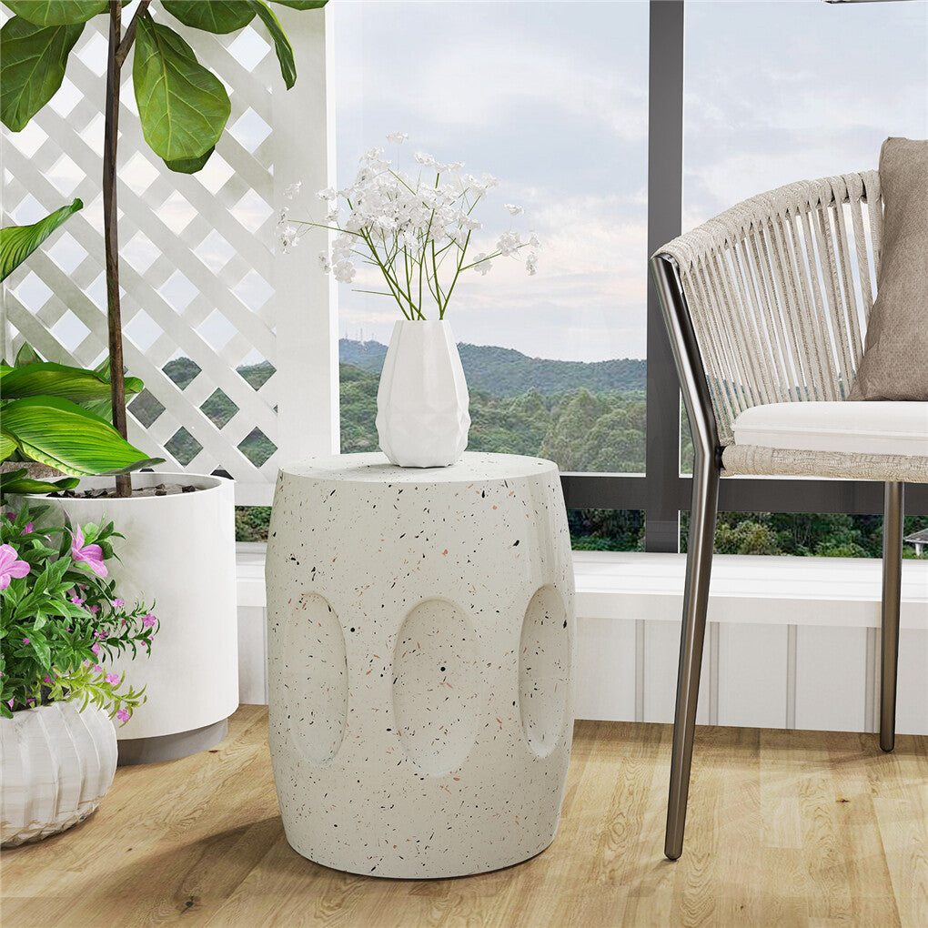 Dining Tables: Heavy Duty Concrete Side Table Modern Decorative Garden Stool Patio End Table