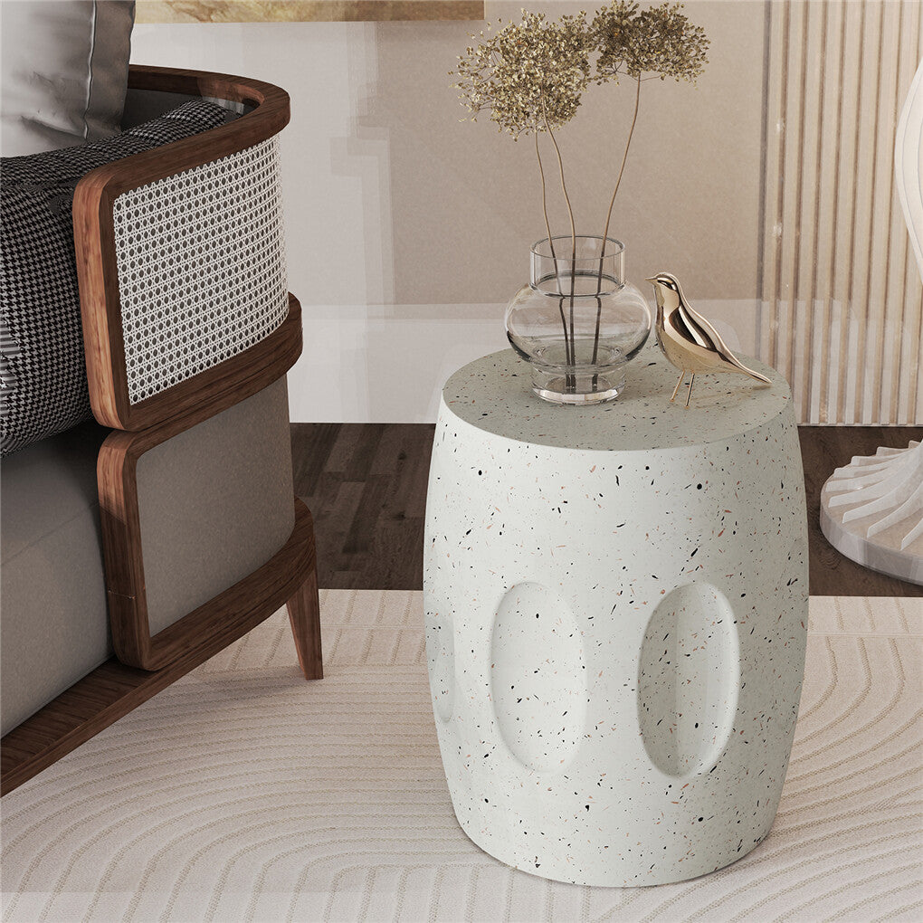 Dining Tables: Heavy Duty Concrete Side Table Modern Decorative Garden Stool Patio End Table