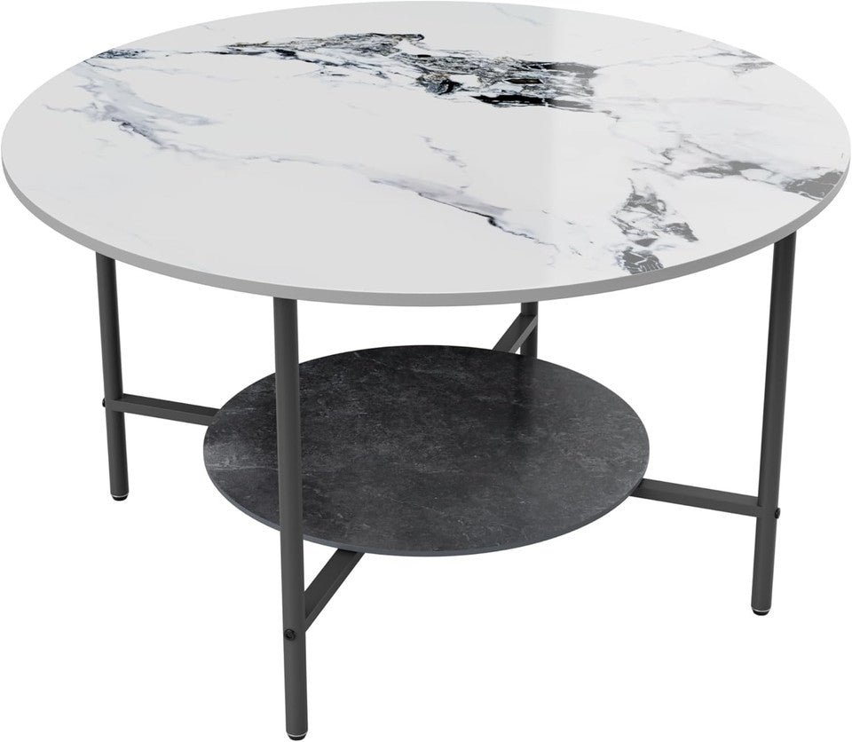 Coffee Tables: 2-Tier Sintered Stone Coffee Table