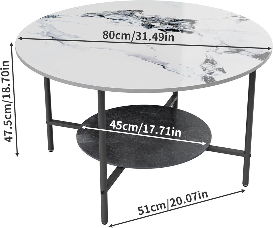 Coffee Tables: 2-Tier Sintered Stone Coffee Table