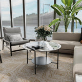Coffee Tables: 2-Tier Sintered Stone Coffee Table