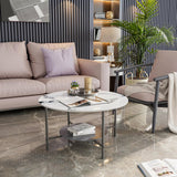 Coffee Tables: 2-Tier Sintered Stone Coffee Table