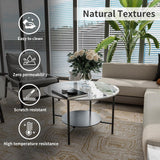 Coffee Tables: 2-Tier Sintered Stone Coffee Table
