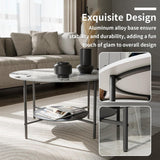 Coffee Tables: 2-Tier Sintered Stone Coffee Table