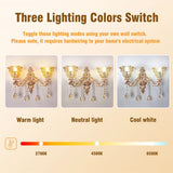 Wall Lights: Rococo Gold Wall Sconce Floral Bedside Wall Lamp with Beveled Crystal Lighting for Hallway & Living Room