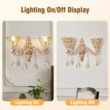 Wall Lights: Rococo Gold Wall Sconce Floral Bedside Wall Lamp with Beveled Crystal Lighting for Hallway & Living Room