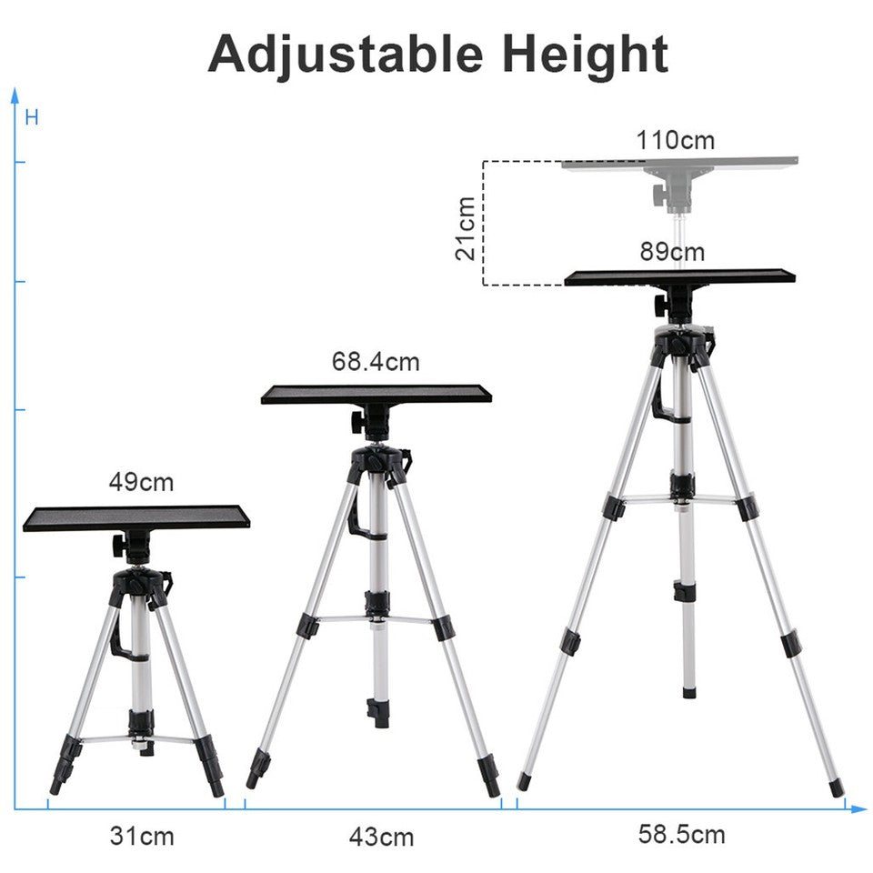 Screens & Stands: Universal Projector Tripod Laptop Floor Stand DJ Equipment Holder with Plate