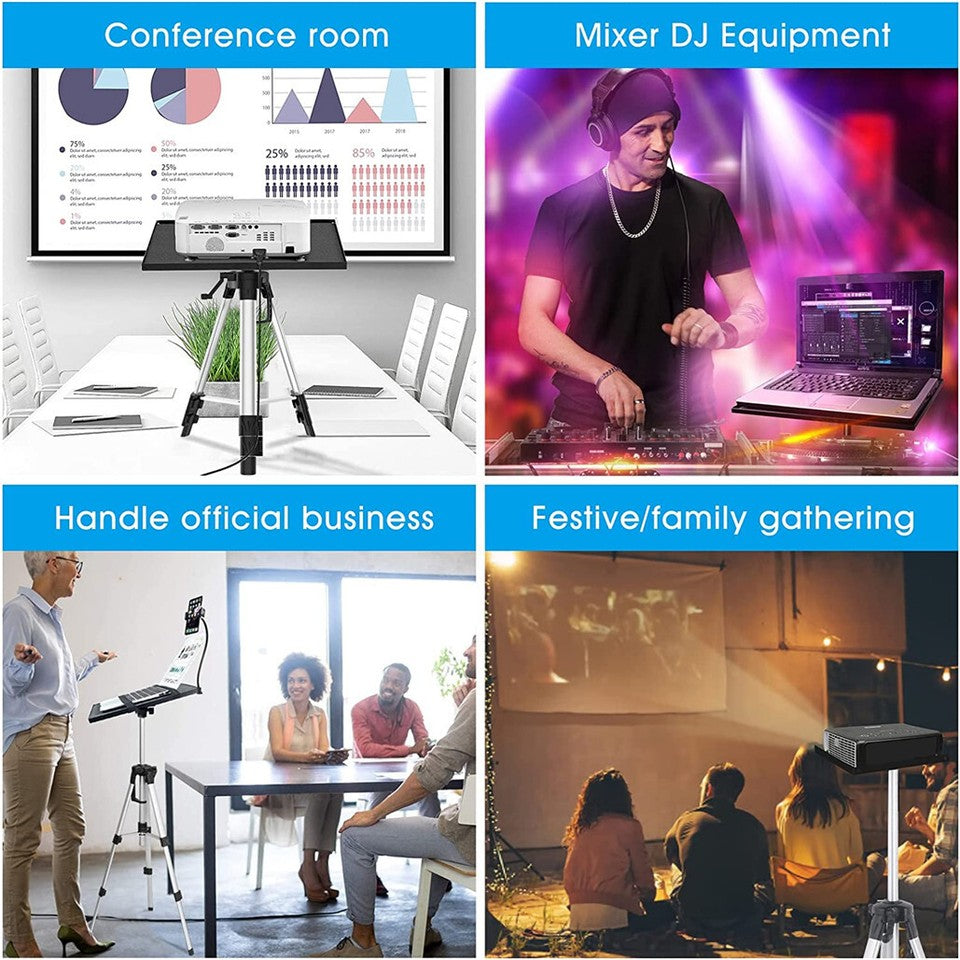 Screens & Stands: Universal Projector Tripod Laptop Floor Stand DJ Equipment Holder with Plate