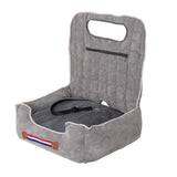 Dog Beds: Large Cozy Dog Car Booster Double-Side Cushion Pet Travel Bed with Adjustable Strap