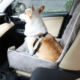 Dog Beds: Large Cozy Dog Car Booster Double-Side Cushion Pet Travel Bed with Adjustable Strap