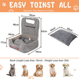 Dog Beds: Large Cozy Dog Car Booster Double-Side Cushion Pet Travel Bed with Adjustable Strap