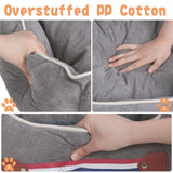 Dog Beds: Large Cozy Dog Car Booster Double-Side Cushion Pet Travel Bed with Adjustable Strap