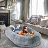 Dog Beds: Xxl Human-Sized Dog Bed Washable Orthopedic Pet Bed Bean Bag With Soft Blanket