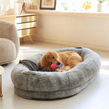 Dog Beds: Xxl Human-Sized Dog Bed Washable Orthopedic Pet Bed Bean Bag With Soft Blanket