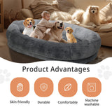 Dog Beds: Xxl Human-Sized Dog Bed Washable Orthopedic Pet Bed Bean Bag With Soft Blanket