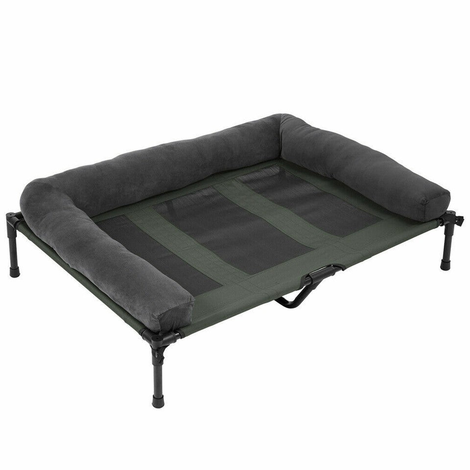 Dog Beds: Oversized Raised Dog Bed with Cooling Bolster Lounger