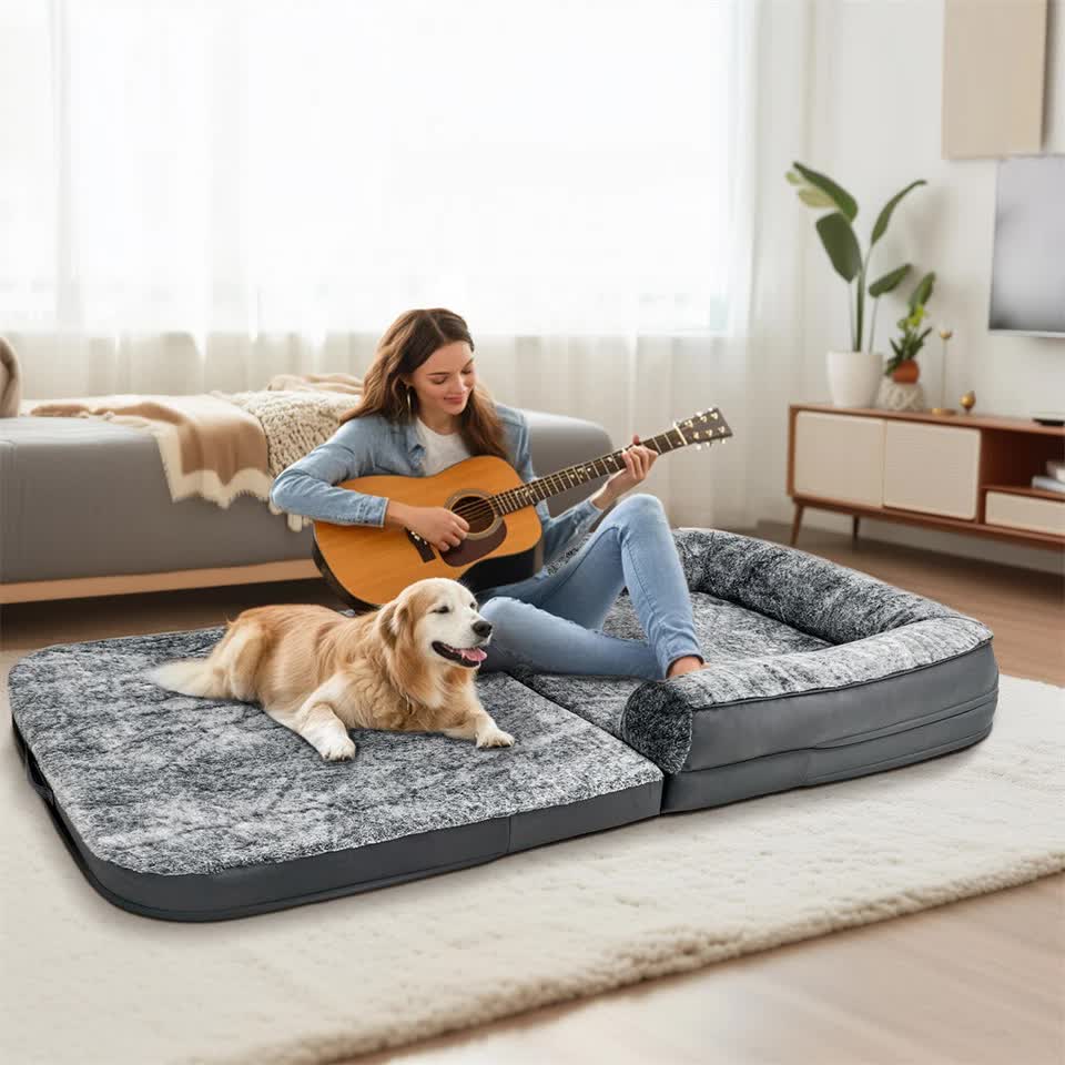 Dog Beds: XL Human Sized Dog Bed Foldable Orthopedic Pet Dog Sofa Couch Comfy Big Bean Bed